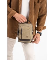 ERKEK KANVAS EL ÇAPRAZ ÇANTA (Camel)