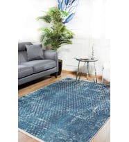 Dijital Kaymaz Yıkanabilir Mavi Modern Salon Halısı Mutfak Halısı Koridor Halısı Yolluk HLN1213