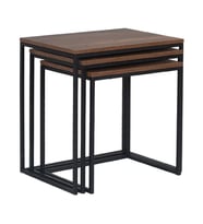 Adore Mobilya Profile 3lü Zigon Sehpa - Koyu Ceviz (Oslo Ceviz) 55x57x40 cm (GxYxD)