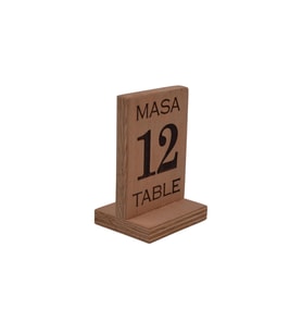 Cafe, Restoran Masa Numarası 1cm kalınlık 9cmYük. 6cm Genişlik Dış mekan uyumlu (Kahverengi)