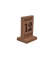 Cafe, Restoran Masa Numarası 1cm kalınlık 9cmYük. 6cm Genişlik Dış mekan uyumlu (Kahverengi)