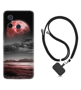 Xiaomi Redmi 12C Kılıf Resimli Boyun Askılı İpli Desenli Silikon Series Red World 1836