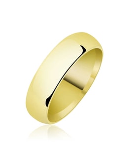 Düz Bombeli Gold Gümüş Alyans - 5 mm