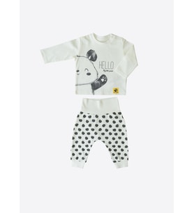 Organik Panda 2'li Takım Ekru