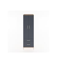Hyperion Dolap 2 Raflı 2 Çekmeceli Tek Askılı 60x44x195 Çam-Antrasit