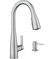 Moen 87627Srs Haelyn Tek Saplı Aşağı Çekmeli Püskürtücü Refleks Ve Güç Temizlemeli Mutfak Musluğu, N (Çok Renkli)