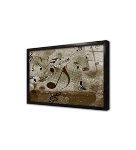 Müzik Notası Çerçeveli Cam Tablo