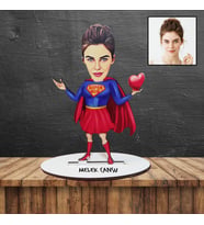 Kişiye Özel Baskılı Süper Anne Baskılı Anneler Günü Karikatür Biblo