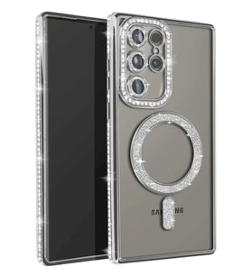 Newface Samsung Galaxy S23 Ultra Joke Simli Magneticsafe Kılıf - Gümüş