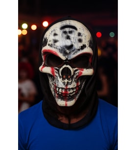 Halloween Maske Plastik Kuru Kafa arkası tüllü