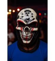 Halloween Maske Plastik Kuru Kafa arkası tüllü
