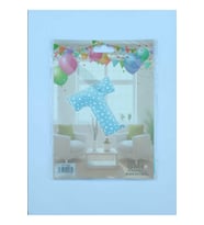 T Harf Mavi Yıldız Desenli Folyo Balon 26" inç 65 cm parti, doğum