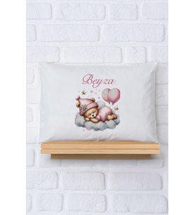 Pia Baby Premium %100 Pamuk İsme Özel Kız Bebek Yastık Kılıfı 35*45 cm 5026-12