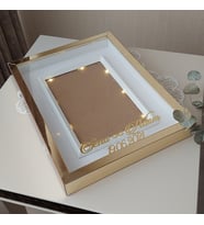 30x40 Cm Gold Pleksili Ledli Yeni Trend Tasarım Anı Çerçevesi! Ayna Çerçeve! Gold Kaplı