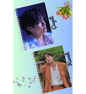 V bts defter seti 2 adet A4 boyutu 21*30 çizgili + kareli 60 syf