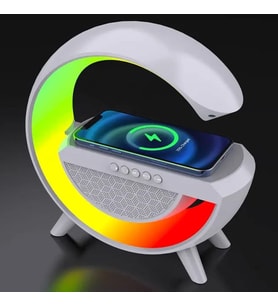 G Akıllı Işık Bluetooth Hoparlör Gökkuşağı 5W Hızlı Kablosuz Şarj Cihazı Rgb Işıklı Masa Lambası Hoparlör Telefon Görüşmesi Yapılabilir Bluetooth BS-23