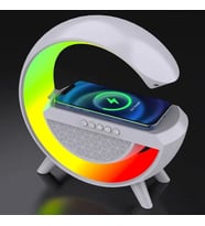 G Akıllı Işık Bluetooth Hoparlör Gökkuşağı 5W Hızlı Kablosuz Şarj Cihazı Rgb Işıklı Masa Lambası Hoparlör Telefon Görüşmesi Yapılabilir Bluetooth BS-23