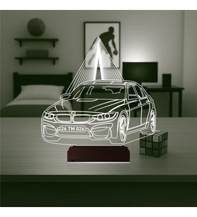 Luvivia Araba Otomobil Bmw Kişiye Özel 3D Lamba - Masa Gece Lambası