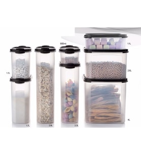 Tupperware Büyük Mega Çeyiz Oval  Saklama Set Siyah Kapak ESC