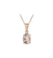 Pırlanta ve Oval Morganite Taşlı Kolye