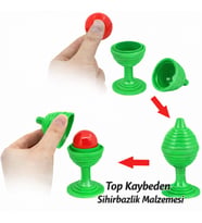 Nessiworld Yeşil Renk Sihirli Kupa Top Kaybetme Oyunu 7 cm (Krem)