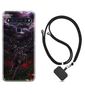 TCL 10L 10 Plus 10SE 20E 20SE 30 L7 Kılıf Boyun Askılı Silikon Dark Deer 1786