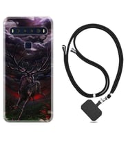 TCL 10L 10 Plus 10SE 20E 20SE 30 L7 Kılıf Boyun Askılı Silikon Dark Deer 1786