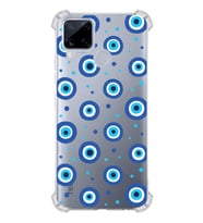 PrintiFy Oppo Realme C15 ile Uyumlu Nazar Boncuğu 1 Baskılı Kamera Korumalı Şeffaf Silikon Kılıf