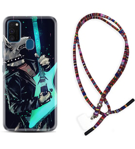 Samsung M21 M22 M23 M30 M31S M32 Kılıf Boyun Asklı Rasta Silikon Dog Guitar 1789