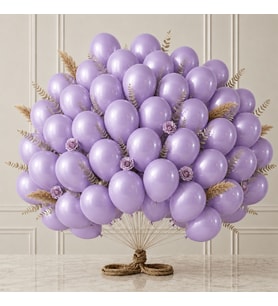 Lila Renk Lateks Metalik Balon (30 cm) - 50 Adet