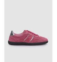 %100 Hakiki Deri Pembe Süet Bağcıklı Kadın Sneaker