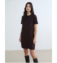 LCW Comfort Bordo Taşlı Mini Triko Elbise