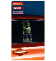 Araç Kapı Direk Kaplama Folyosu Hulk Desenli (Sağ Sol Takım) (2 Adet) - 22x50 Cm (Çok Renkli)