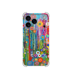 PrintiFy Kkapple iPhone 17pro Max ile Uyumlu Düşlerin Dansı Serisi Folklorik Bahçe Tasarımlı Uv Baskılı Köşe Korumalı Antişok Kılıf