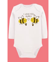 Organik Baskılı Pamuklu Unisex Bebek Body UZUNKOLE100