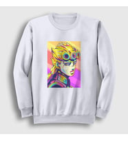 Presmono Unisex Beyaz Giorno Giovanna Anime Jojo Sweatshirt 321321tt