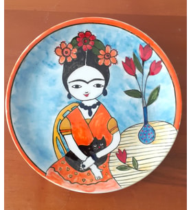 Loya Handmade - "Frida" Desenli Dekoratif Çini Tabak