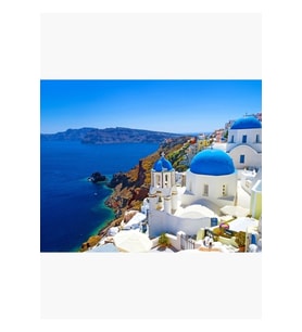 Santorini - Yunanistan Tablo Ahşap Poster Dekoratif