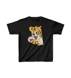 Unisex Çocuk Baskılı T-Shirt - Siyah