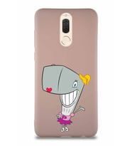 Huawei Mate 10 Lite Soft Premier Kapak Pearl Yengeç Tasarımlı Silikon Kılıf - Pudra (Şeffaf)