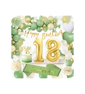 18 YAŞ KÜF YEŞİLLİ ZİNCİR BALON SET