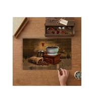 Kahve Çekirdekleri - Kahve Öğütücü - Nostalji Tasarımı 240 parça Ahşap Puzzle Ahşap Kutuda MP06265