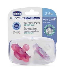 Chicco PhysioForma Mini Soft 2'li Emzik 2-6 Ay Kız