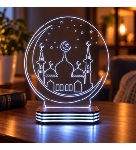 Kişiye Özel Hilal ve Cami Tasarımlı Gece Lambası