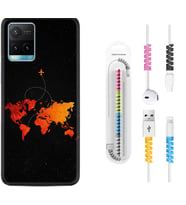 Vivo Y11S Y21S Y20 Y20S Y70 Kılıf Kablo Koruma Spiral Silikon İz Bırakan Uçak 1778