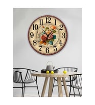 Retro Tasarımlı Duvar Saati 35X35 CM (Baskılı)