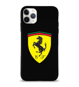 Apple iPhone 11 Pro Uyumlu Lansman Kılıf Ferrari Tasarımlı Altı Kapalı İçi Kadife Kaplı  Kapak (Şeffaf)