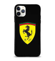 Apple iPhone 11 Pro Uyumlu Lansman Kılıf Ferrari Tasarımlı Altı Kapalı İçi Kadife Kaplı  Kapak (Şeffaf)