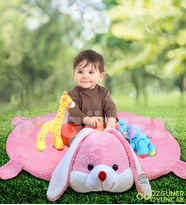 Bebek Oyun Halısı 120 cm Tavşanlı Oyun Matı (%100 Yerli)