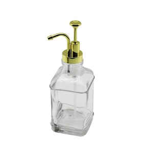 KARE CAM ŞİŞE - ŞEFFAF SIVI SABUNLUK 500ML POMPA - MUSLUK AYRIK MODEL BAŞLI (5680)